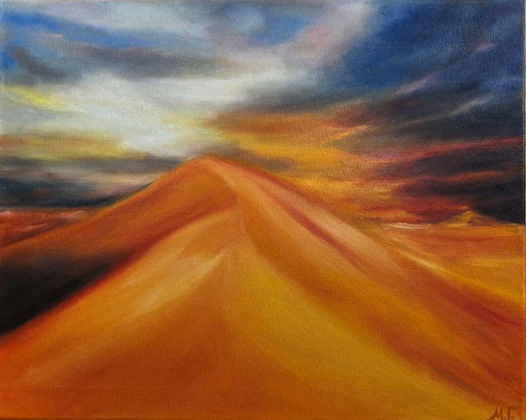 Camino de la Eternidad — desert landscape oil painting by Mariia Galieva