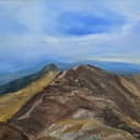 Pintura al óleo del volcán La Malinche (Matlalcueye), paisaje de montaña en México — Mariia Galieva