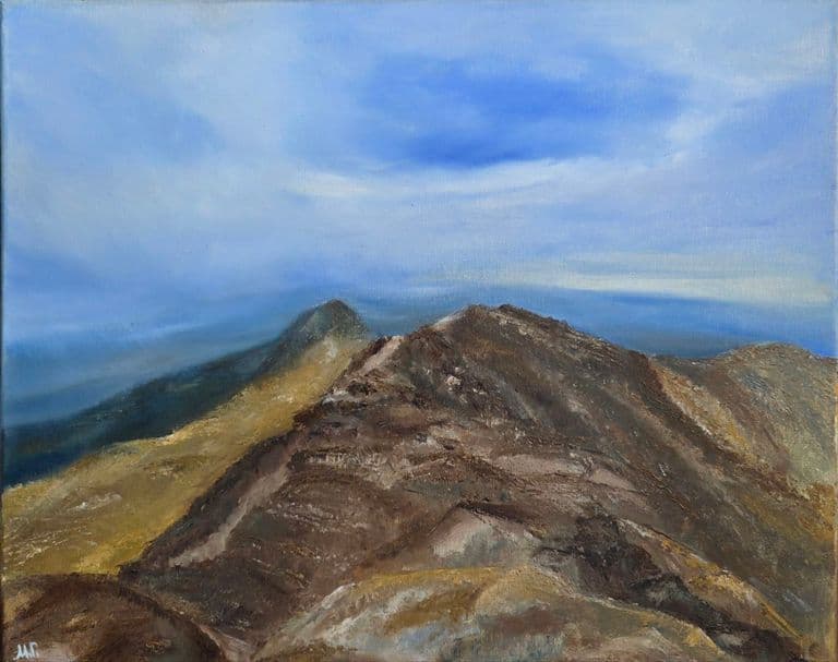 Pintura al óleo del volcán La Malinche (Matlalcueye), paisaje de montaña en México — Mariia Galieva